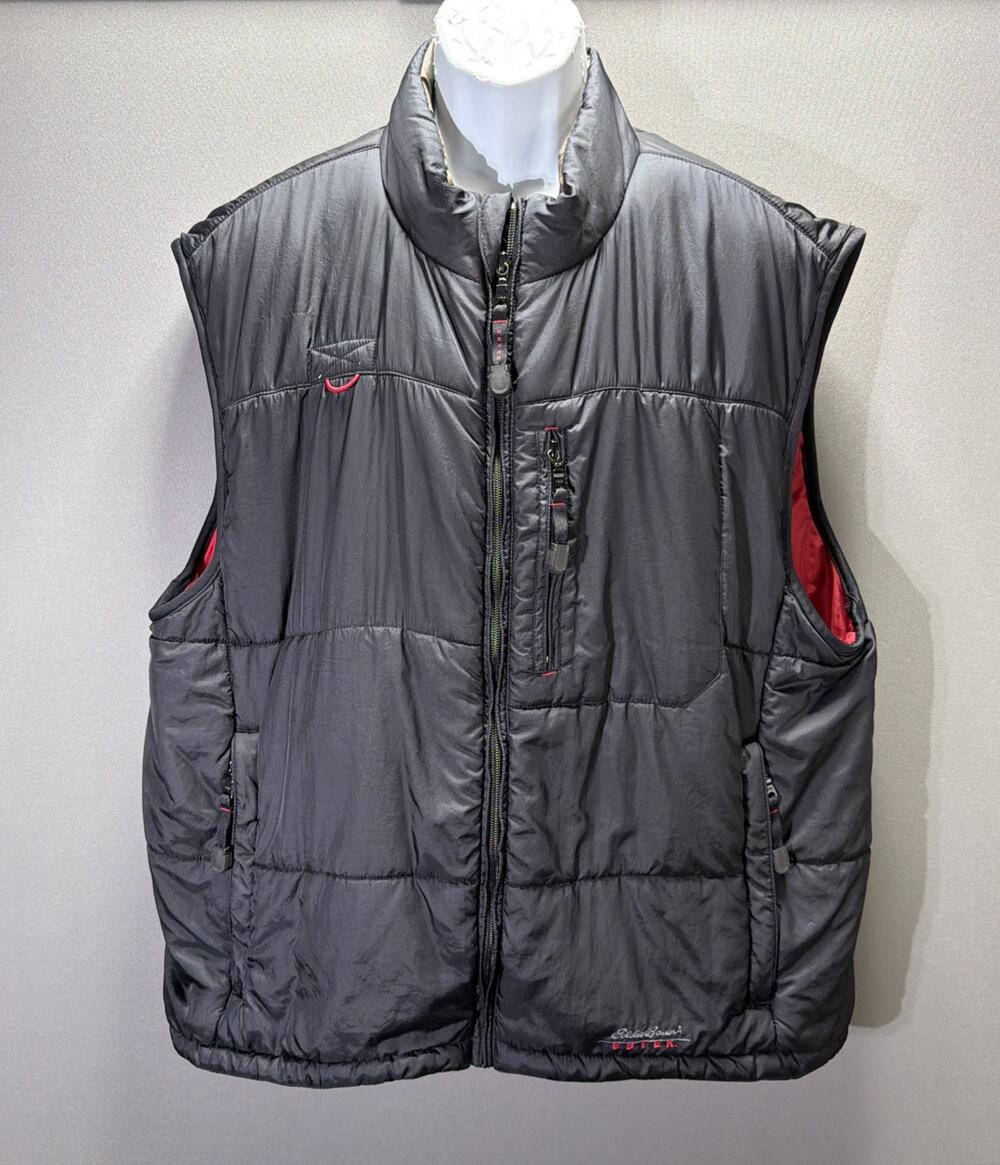 Men's XL Eddie Bauer EBTEK Vest Jacket Puffer Full-Zip Insulated Quilted Vtg